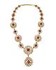An Indian ruby, diamond and enamel necklace