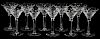 CUT CRYSTAL MARTINI GLASSES 7 PIECES