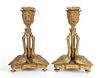 Pair of French Neoclassical Bronze Candlesticks