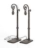 Pair of Arts and Crafts Wrought Iron Table Lamps
