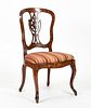 Italian Rococo Inlaid Fruitwood Side Chair