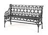 Gothic Style Painted Cast Iron Garden Bench