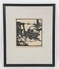 Tod Lindenmuth (1885 - 1976) Woodblock