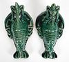 Pair of Chinese Glazed Pottery Wall Pockets