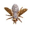 18k Gold and Diamond Bee Brooch