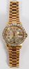 ROLEX OYSTER PERPETUAL DATE JUST 18KT GOLD WATCH
