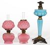 ASSORTED CASED GLASS MINIATURE LAMPS, LOT OF THREE