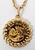 CHINESE GOLD 10 YUAN PANDA COIN W/ GOLD NECKLACE