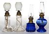 ASSORTED NAME AND OTHER EMBOSSED MINIATURE LAMPS, LOT OF FOUR