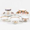 Group of Chinese Export Armorial Teawares and a Caughley Coffee Cup, Probably Initialed for either Houle or Haldimand