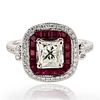 1.02ct VS2 CLARITY Diamond and 1.08ctw Ruby 14K Wh