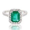 2.08ct Emerald and 0.66ctw Diamond Platinum Ring