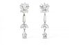A Pair of Platinum and Diamond Pendant Earrings