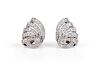 A Pair of 1950s Platinum and Diamond Earrings