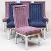 Set of Six Charles Hollis Jones Chrome and Upholstered Dining Chairs