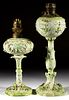 ASSORTED VICTORIAN DECORATED CERAMIC JUNIOR BANQUET LAMPS, LOT OF TWO