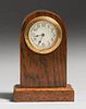 Small Arts & Crafts Oak Mantle Clock c1910
