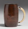 Gorham & Co Hammered Copper, Silver & Fossilized Handle Mug c1910