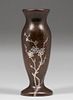 Heintz #1016 Sterling on Bronze Floral Overlay Vase c1915