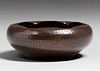 Â RoycroftÂ Hammered Copper Curled Rim Bowl c1920s