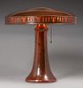 Unusual Dirk van Erp Hammered Copper & Mica Flat Top Lamp c1915-1920