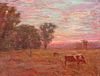 Charles Franklin Chamberlain Impressionist Painting Sunset Pasture c1920s