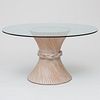 McGuire Limed Wood Table with Glass Top