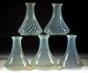 ANGLE OPALESCENT SWIRL LAMP SHADES, LOT OF FIVE