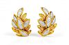 A Pair of Van Cleef & Arpels Gold and Diamond Earclips