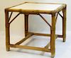 Woven Bamboo & White Formica Low Table