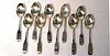 Set of 10 Sterling Silver Demitasse Spoons