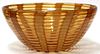Gino Cenedese Murano Harvest Gold-Striped Bowl