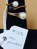 LOT 2 14K RING W/PEARLS SIZE 8 1/4 AND 6 1/4