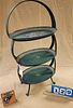 VINTAGE WROUGHT IRON PAINTED 3 TIER STAND 27 1/2"H X 13"W X 9 1/4"D