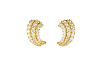 A Pair of Tiffany & Co. Gold and Diamond Earclips