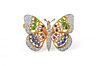 A Gold, Diamond, Ruby, Sapphire and Emerald Butterfly Brooch