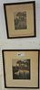 LOT 2 FRAMED WALLACE NUTTING HAND COLORED PHOTOS "SUMMER WIND" 9 1/2" X 7 1/2" W/ FRAME 17 3/4" X 19 3/4" & 6 1/4" X 4 1/2" W/ FRAME 13" X 11"