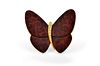 A 1950s Van Cleef & Arpels Gold, Diamond and Wood Butterfly Brooch
