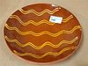 RED WARE BOWL SGND. L. BRENNINGER, ROBERSONIA PA 15 3/4"DIAM
