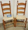 PR. SHAKER STYLE LADDER BACK CHAIRS 43"H X 19"W X 14"D