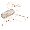 Collection of Antique 10k, Silver Gilt Eyeglasses