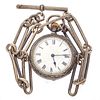Ladies Silver Open Face Pocket Watch with Chain