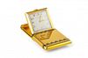 An Art Deco Tiffany & Co. Gold and Enamel Travel Clock