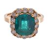 Emerald, Diamond, 14k Yellow Gold Ring