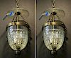 Pair of Colonial-Style Bell Jar Hall Lanterns