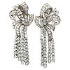 15.50 Ctw in Diamonds platinum Deco Earrings