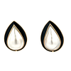 Onyx & Mabe Pearl 18k Gold Earrings