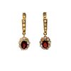 Antique 18k Gold Earrings with Garnets and Diamonds