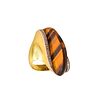 Sculptural Cocktail Ring in 18K Gold With Diamonds & Tiger Eye