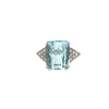 18k Gold Cocktail Ring with Aquamarine and Diamonds